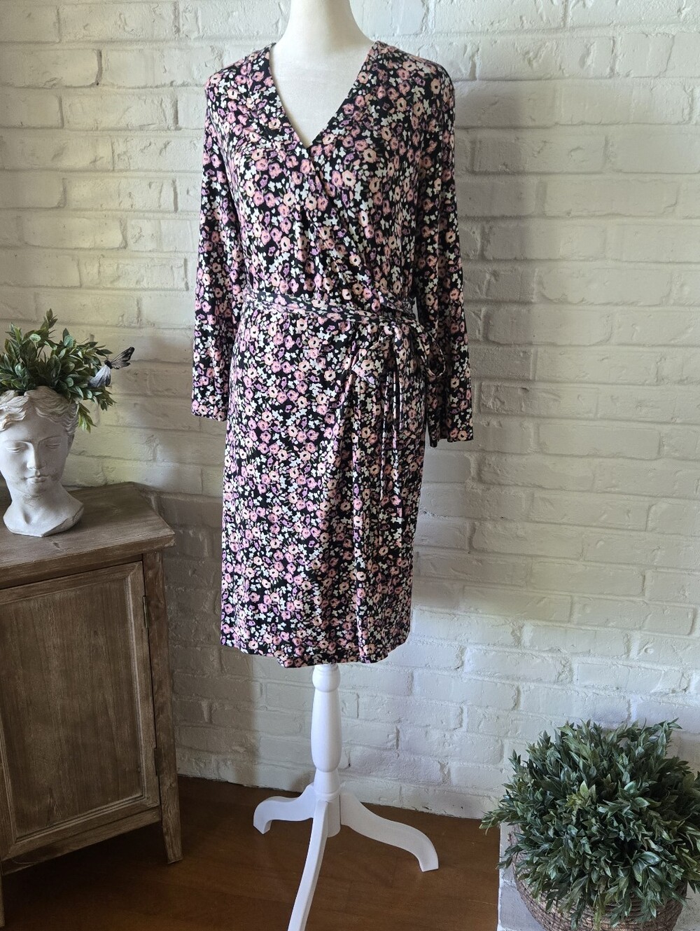 Tucker NYC Rachel True Wrap Dress, Work, Fall, Travel, Adjustable, S